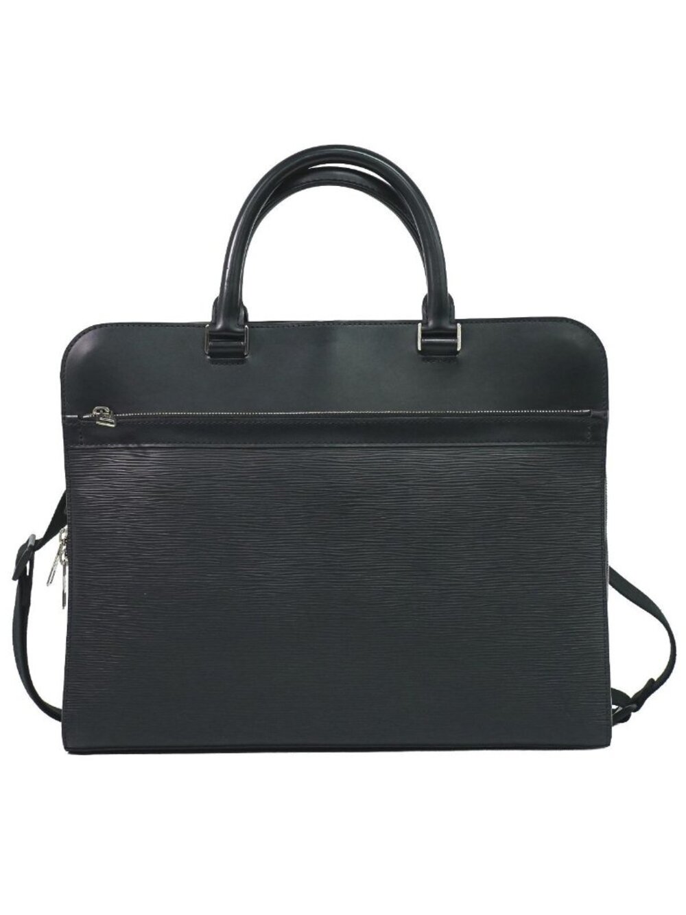 Louis Vuitton LV Bassano MM Epi Leather 2-Way Business Bag Handbag Noir Black